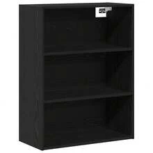 vidaXL Highboard Schwarz Eichen-Optik 69,5 x 34 x 180 cm Holzwerkstoff - Schwarz - Übersicht 7