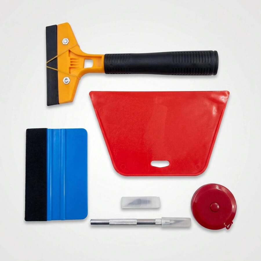 Bộ dụng cụ đóng gói 1 món, bao gồm: dao cạo vinyl, dao cắt, gạt nước, thìa vinyl, dụng cụ bọc nhựa, dụng cụ dán decal xe hơi và các phụ kiện khác.