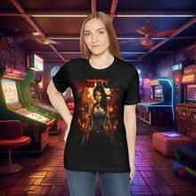 Halloween Tee, Retro Lara Croft Shirt - Black - View 3