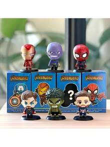 Marvel 漫威复仇者联盟盲盒人偶，全新系列迷你可动人偶，送给朋友、生日、复活节派对的绝佳礼物，超级英雄，蜘蛛侠，男孩女孩皆宜，惊喜盲袋，热门收藏品，惊喜礼物 - 彩色 - 查看 2