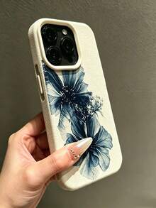 1pc Fashionable Chinese Style Ink Painting Deep Blue Poetic Pattern Phone Case, Anti-Slip Anti-Fall Suitable For IPhone17/17Pro/17ProMax/16/16Pro/16ProMax/15/15Pro/15ProMax/14/13/12/11, Anti-Stain, Fashion, - Beige - View 4