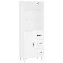 vidaXL Highboard Weiß 69,5x34x180 cm Holzwerkstoff - Weiss - Übersicht 2