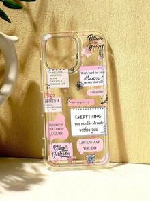 Pink Slogan Elements Fashion Phone Cases Protective Case Is Designed With Various Memo And Notebook Patterns, Compatible With IPhone 13/11/17/16/14/15/15 Pro/15 Plus/15 Pro Max/7 Plus/8 Plus/X/Xs Max/Xr/11 Pro/12 Pro/13 Pro/14 Pro/12 Mini/13 Mini/11 Pro Max/12 Pro Max/13 Pro Max/14 Pro Max/14 Plus/6/6s/6 Plus/7/8/SE As Well As Galaxy Galaxy/A54/A14/A12/A13/A15/A32/A33/A24/A52S/S20/S21/S22/S23/S24/S23 Plus/S24 Ultra Spring Gift Ultra. - 1pc - 查看 4