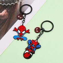 Marvel Spider-Man Cartoon Keychain, Metal Pendant Decoration, European And American Style Kids Backpack Hanging Ornament, Children's Gift, Backpack Accessory - Multicolor - View 4