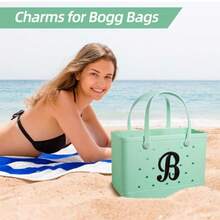 Encantos para bolsas de playa para bolsas Bogg XL, grandes, medianas y pequeñas; insertos de goma para bolsas; encantos para zapatos para niños, adolescentes, adultos, niñas, niños, hombres y mujeres - como en la imagen - Ver 2