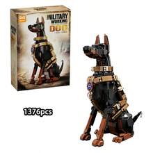 Mô hình chó Doberman quân đội 1376 chi tiết có khớp nối linh hoạt - Phiên bản dành cho người sưu tầm trưởng thành, độ khó lắp ráp cao. - Nhiều màu - Xem 2