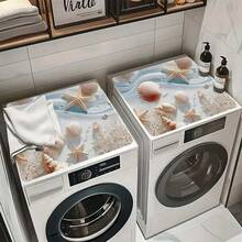 1pc Ocean Seashell Print Kitchen Cabinet Countertop Bowl Dish Drying Mat, Super Absorbent Hides Stains, Rubber Backed Multi-Purpose Dining & Kitchen Home Mat, Suitable For Coffee Maker Dish Rack Drying, Washing Machine, Espresso Machine - HL XYJ 311 - View 4