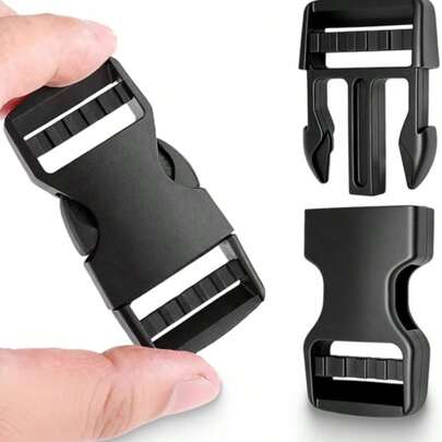 6 Pack Buckles 1 Inch Quick Release Buckles Plastic Buckle Clips Dual Adjustable 1" Wide Buckle Replacement For Backpack Nylon Webbing Straps