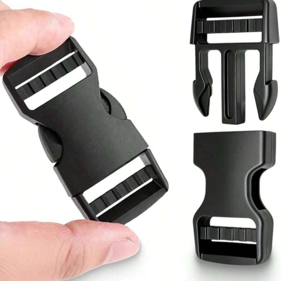 6 paquetes de hebillas de liberación rápida de 1 pulgada, hebillas de plástico ajustables duales de 1" de ancho, repuestos para mochilas, correas de nylon - Multicolor - Ver 1