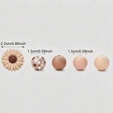 40 PCS Colorful Daisy Sunflower Focus Bead Set, Silicone Beads For DIY Pen Jewelry Making Classic Round Silicone Beads Fashion Key Bag Chain Bracelet Ornament Handicraft Materials Use - Flower-shaped Silicone Beads - View 6