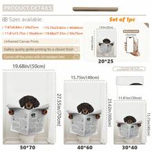 1pc Canvas Wall Art, Framed Wall Decor, Funny Dachshund Reading Newspaper On Toilet Art Poster, Humorous "Daily Dog" Bathroom Wall Art, Modern, Quirky, Humorous Bathroom Decor, Suitable For Master Bathroom, Guest Bathroom, Powder Room, Half Bath, Kids Bathroom, Apartment And Dorm. - Bathroom Art - View 6