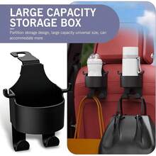 Multi-Function Car Seat Back Storage Hook, Cup Holder & Phone Holder, Hanging Organizer Suitable For Most Car Backseats - A - View 2