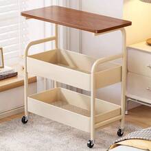Rolling Storage Cart Multi Tier Organizer Metal Frame Utility Cart With Wheels Home Storage Shelf - 白色 - 查看 1