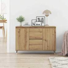vidaXL Sideboard Artisan-Eiche 101,5 x 35 x 70 cm Holzwerkstoff - Braun - Übersicht 4