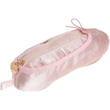 Lapicera Forma Zapatilla de Ballet Satín Rosa, Cosmetiquera Estilo Coquette Multiusos - 1 - Ver 1