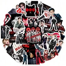 55張 K-POP BT5 ARIRANG 專輯混款貼紙，R M、SU GA、J-H0 Pe、Ji Min、V、Jung K00k 韓國團體防水 DIY 手帳貼紙，全新上市人氣偶像系列裝飾貼紙，風格豐富完整 - 彩色 - 查看 2