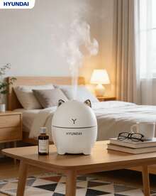 HYUNDAI Smart Humidifier – Dual Functions: Humidification + Aroma Diffuser | 200ml, Large Mist Output, Quiet Operation | 6-Hour Timer With Ambient Night Light | Compact And Portable, Suitable For Dormitories/Offices/Bedrooms DDM-1 - Mist - View 1