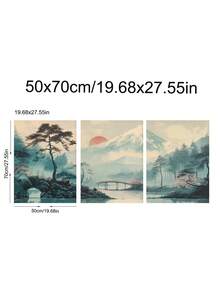 Tranh bộ ba phong cảnh núi Nhật Bản, tranh hoa anh đào và cây thông mờ sương, tranh phong cảnh núi sương mù, tranh phong cảnh Nhật Bản cổ điển, tranh treo tường rừng sương mù, quà tặng lễ hội, món quà lý tưởng cho bạn bè, tranh trang trí phòng ngủ, trang trí phòng khách, trang trí văn phòng. - 3 cái - Xem 16