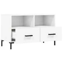 vidaXL TV-Schrank Weiß 80x36x50 cm Holzwerkstoff - Weiss - Übersicht 6