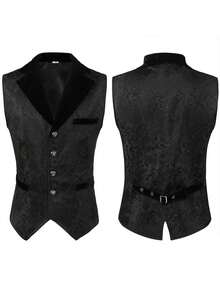 Men Cosplay Clothing - Jacquard Dress-black - View 3