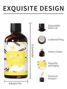 EMBRACEX. 100ml Vanilla Essential Oil - Suitable For Aroma Diffuser, Aromatherapy And DIY Candle Making, Long-Lasting Fragrance, Natural Home Fragrance, Can Be Used As Aroma Diffuser Refill And Air Freshener Spray, With Dropper, Gift Box Set - Vanilla - View 6