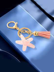 Yogodlns Beautiful Mermaid Starfish Shell Keychain Key Ring Women Girls Handbag Charm DIY Jewelry Gift Accessory Ocean Series Shell Starfish Keychain - Multicolor - View 9