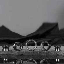1pc Glam Full CZ Diamond Ear Gauges, Hypoallergenic 316L Stainless Steel Double Flared Ear Tunnels, Luxury Piercing Accessories For Stretched Ears - Circle-2 - View 8