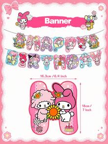 SANRIO 15件套全新旋律KT猫系列派对装饰旗帜套装 - 查看 7