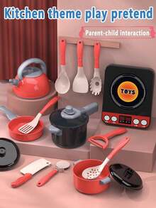 1 Set Kids Kitchen Pretend Play Toy Set, Realistic Vegetable & Fruit Playset, Educational Role Play Toy, Holiday Gift - Kitchen Toys - View 6