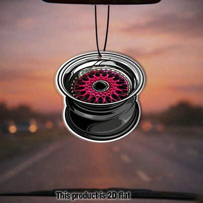 SepSky Car Air Fresheners - Car Wheel Rim Freshener Hanging 2.76in Ornaments Refresh Air Fragrant Pendant Essential Gift For 2D Flat Car Accessories Decoration Interior Home Household Long-Lasting Scent