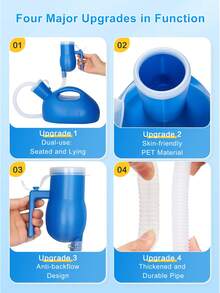 Cofoe 2000ml Portable Urinal For Men, Large Capacity Spill-Proof Urine Bottle With Lid & Extended Hose(1.7m), Male Large Capacity Urinal Bottle,Portable Leakproof Urine Collector For Bedside Travel Camping Home Use - 2000ml - View 4