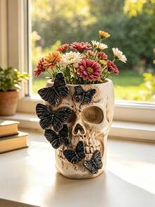 Vase décoratif de style gothique, pot de fleurs en résine d'intérieur et d'extérieur, convient pour la maison, le jardin, le pot de fleurs, le vase de style rustique pour le bureau, le salon, la chambre, la cuisine, l'étagère, la table de café, la cheminée. Convient pour la décoration d'Halloween, de la Saint-Valentin, de Noël, de la maison, le vase, la décoration de vase, la décoration d'intérieur, la décoration de chambre, la décoration de pièce, la décoration de mariage, la décoration de table de mariage - Nouveau modèle - Voir 1