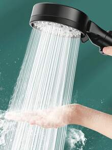 Handheld Shower Head With Filter, 1.5m Stainless Steel Hose, 6 Spray Modes, Water-Saving High Pressure Shower Head, Suitable For Home, Hotel And Rental Bathroom Accessories - Black - View 8