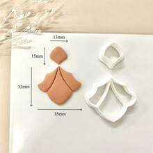 Moldes de arcilla de polímero con patrones geométricos huecos para pendientes, herramientas de arcilla para hacer joyas de cerámica, pendientes y colgantes - Blanco - Ver 9