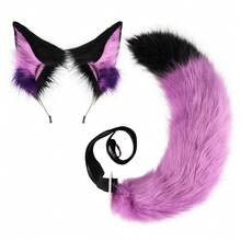 Red Fox Matching Ear & Tail Plush Accessories, Furry Cosplay Props For Anime Convention, Halloween Party, Fox-Themed Outfit - A - View 12