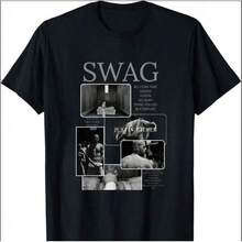 JusTtin BieBBer SWAG T-Shirt, Exclusive Vintage-Style Fan T-Shirt For The Album Release, H Ailey Bieb Er Shirt, Ju Stin Bieber Tour Clothing, Casual, Versatile, Dark Graphic Print T-Shirt For Men, High-Street Fashion, Short-Sleeved T-Shirt, Birthday Dress, Party Outfits, Rave Outfit, Women's Office Wear, Curvy Casual Outfits For Women, Women's Gym Wear, Stylish Resort Outfit, Classic Unisex Graphic T-Shirt N9JV - Black - View 7