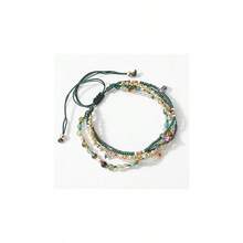 Handmade Adjustable Wrap Bracelet Bohemian String Braided Beads Anklets Gifts For Women - Green - View 4