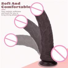 Waterproof Thrusting Dildo Vibrator Sex Toy For Women Lifelike Realistic Silicone Dildo Realistic Penis Toy For Couple Pleasure - 黑色 - 查看 8