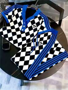 2026 Spring/Summer New Collection, Plus Size Men's Sports Suit, Unisex Design, Short-Sleeve Turn-Down Collar Buttoned Polo Shirt And Long Pants, Quick-Dry Sportswear, Fashionable Women's Jogging Outfit, Available In Multiple Colors, Fitness And Street Style - trắng - Xem 2