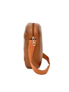 1pc Solid Color PU Fabric Zipper Closure Fashionable Casual Minimalist Backpack, Suitable For Men's Daily Commute, Work, Business Travel,Fathers Day Gifts - Multicolor - View 3
