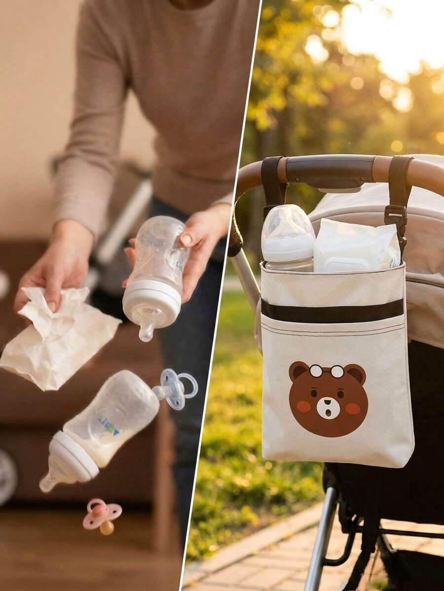 Large Capacity Diaper Storage Box, Multi-Functional Portable Diaper Bag With Tissue Dispenser, Waterproof And Lightweight Mommy Bag, Suitable For Outdoor Travel, Newborn Essentials, Daily Use And Adjustable Stroller Accessories - Multicolor - View 1