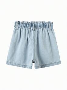 Balabala 女童牛仔短褲，青少年女孩夏季輕便休閒直筒褲，戶外日常穿著，旅行舒適易搭配 - 牛仔淺藍 - 查看 3