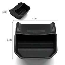 Rear Center Console Organizer For  Highland 2024 2025 Accessories Trash Can Rear Under Seat Storage Bin Backseat Storage Box 2nd Row Seat Organizer Silicon - Black - View 6
