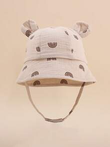 1 pieza Sombrero de cubo unisex para bebé, de unicolor, lindo, simple, transpirable, cómodo y versátil para el sol - 1PC - Ver 17