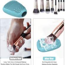 Vỏ bọc cọ trang điểm đa năng bằng silicon, thảm lau chùi, hộp đựng cọ trang điểm. - Bàn chải làm sạch - Xem 1
