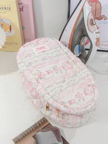 1 pieza Bolsa de almacenamiento de hierro acolchada con estampado floral, organizador de viaje portátil para plancha con cierre de cremallera, bolsa de almacenamiento de herramientas para el hogar, estuche protector para plancha de vapor, asa plegable reutilizable y decorativa, compatible con la mayoría de las planchas, perfecto para uso doméstico y escapadas de fin de semana, viajes - Multicolor - Ver 17