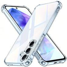 Capa de Telefone Transparente Compatível com Galaxy A57 A37 A17 A07 A56 A36 A26 A16 A55 A25 A35 A15 A05 S25 FE S26 Ultra S24 S23 S22 S21 Plus, com Cantos Protetores à Prova de Choque, Capa Protetora Transparente Ultra Fina - Transparente - Visão 1