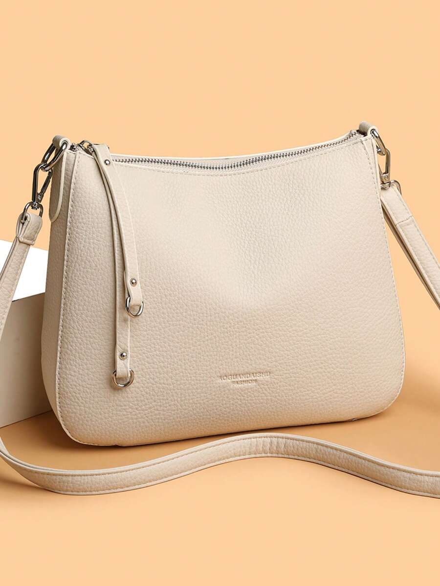 Bolsos de hombro de cuero PU suave genuino para mujer, bolsos bandolera de diseñador de lujo, bolso tote casual para mujer, bolso mensajero para ir al trabajo