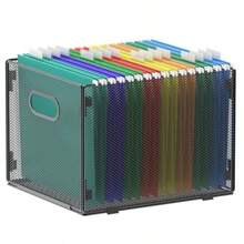 Samstar - Archivador colgante de malla metálica para archivar archivo caja de almacenamiento tamaño carta color negro - negro - Ver 2