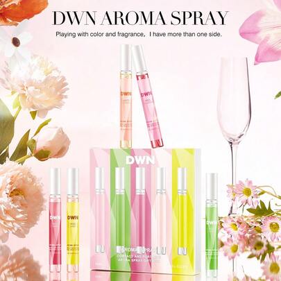 1/5件套 10毫升 DWN 彩色玻璃香氛喷雾套装，持久清新香氛喷雾，小巧便携，适合日常及旅行使用